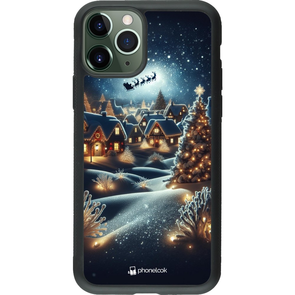 Coque iPhone 11 Pro - Silicone rigide noir Noël 2023 Christmas is Coming