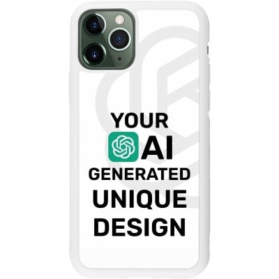 Coque iPhone 11 Pro - Silicone rigide blanc 100% unique générée par intelligence artificielle (AI) avec vos idées