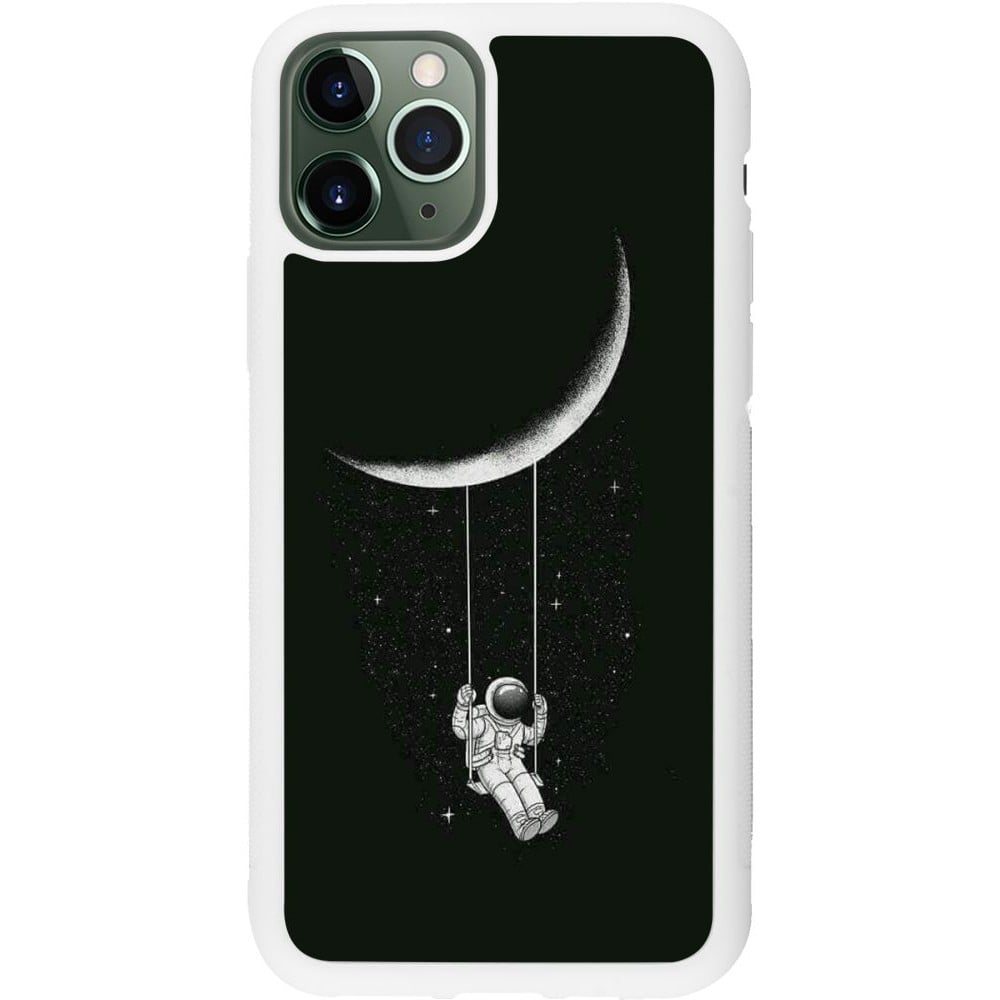 Coque iPhone 11 Pro - Silicone rigide blanc Astro balançoire