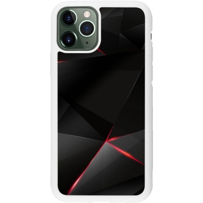 Coque iPhone 11 Pro - Silicone rigide blanc Black Red Lines