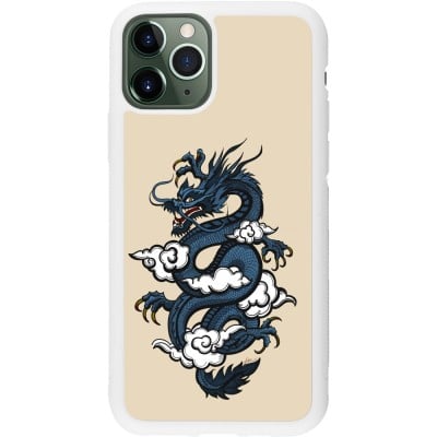 Coque iPhone 11 Pro - Silicone rigide blanc Blue Dragon Tattoo