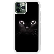 Coque iPhone 11 Pro - Silicone rigide blanc Cat eyes