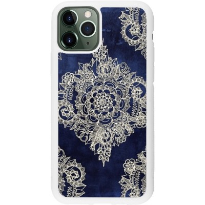 Coque iPhone 11 Pro - Silicone rigide blanc Cream Flower Moroccan