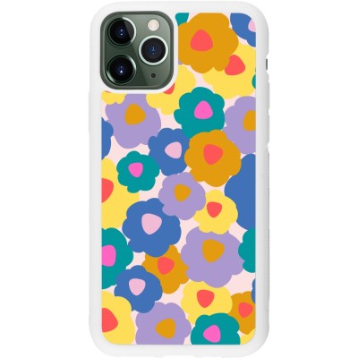 Coque iPhone 11 Pro - Silicone rigide blanc Easter 2024 flower power