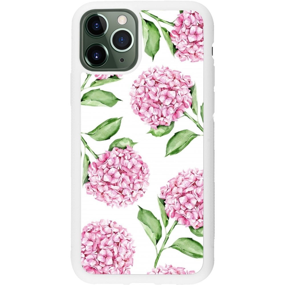 Coque iPhone 11 Pro - Silicone rigide blanc Easter 2024 pink flowers