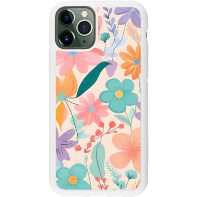 Coque iPhone 11 Pro - Silicone rigide blanc Easter 2024 spring flowers