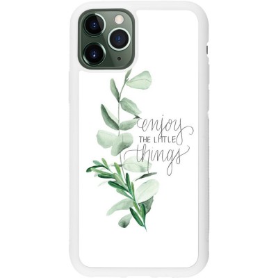 Coque iPhone 11 Pro - Silicone rigide blanc Enjoy the little things