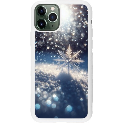 Coque iPhone 11 Pro - Silicone rigide blanc Flocon Solaire Éclat