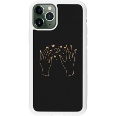 Coque iPhone 11 Pro - Silicone rigide blanc Grey magic hands