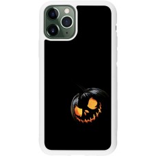 Coque iPhone 11 Pro - Silicone rigide blanc Halloween 2023 discreet pumpkin