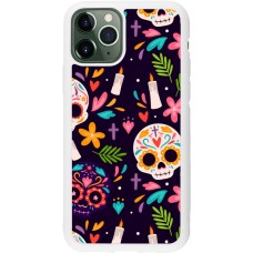 Coque iPhone 11 Pro - Silicone rigide blanc Halloween 2023 mexican style