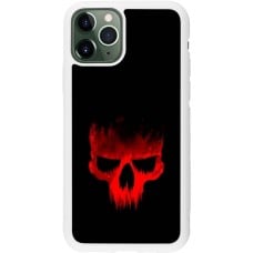 Coque iPhone 11 Pro - Silicone rigide blanc Halloween 2023 scary skull