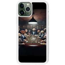 Coque iPhone 11 Pro - Silicone rigide blanc Les pokerdogs