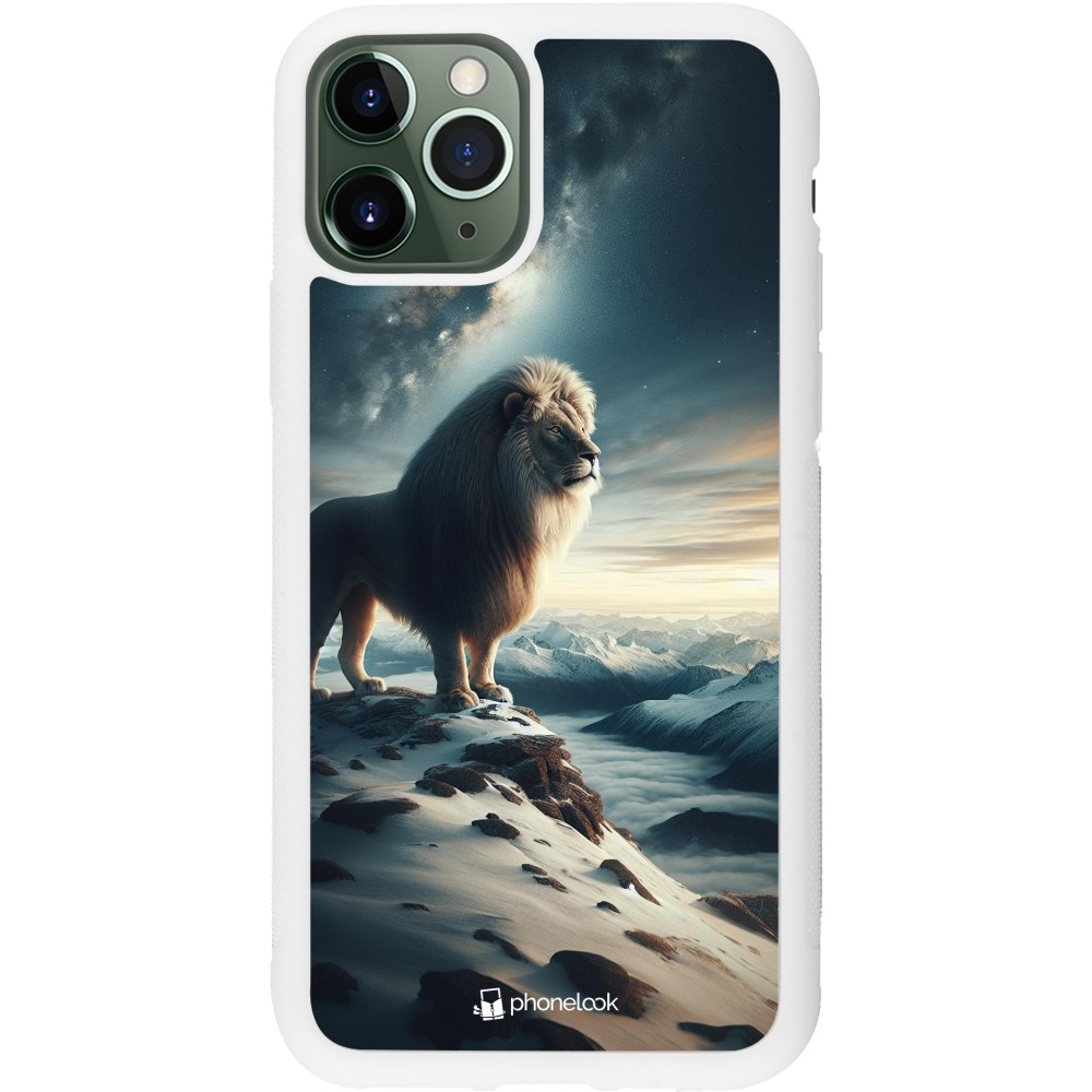 Coque iPhone 11 Pro - Silicone rigide blanc Le lion blanc