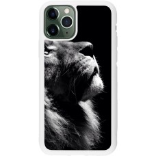 Coque iPhone 11 Pro - Silicone rigide blanc Lion looking up