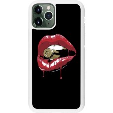 Coque iPhone 11 Pro - Silicone rigide blanc Lips bullet