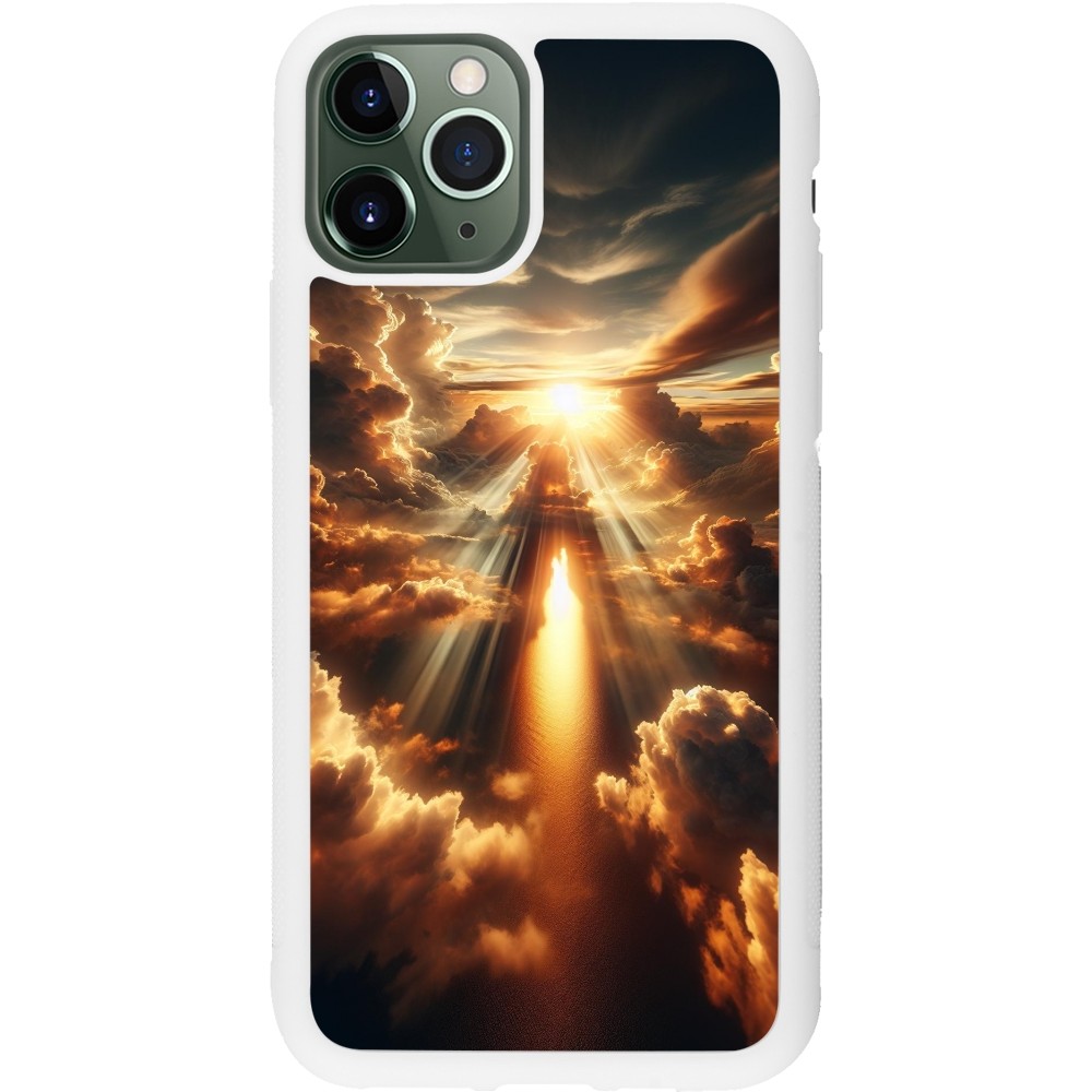 Coque iPhone 11 Pro - Silicone rigide blanc Lueur Céleste Zenith