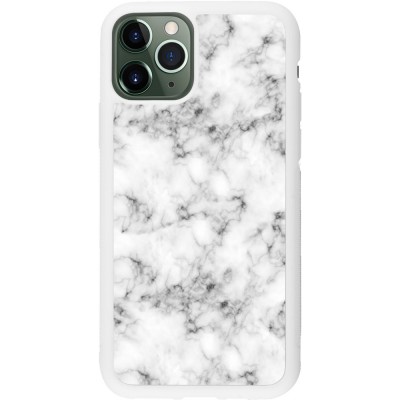 Coque iPhone 11 Pro - Silicone rigide blanc Marble 01