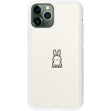 Coque iPhone 11 Pro - Silicone rigide blanc Minimal bunny cutie