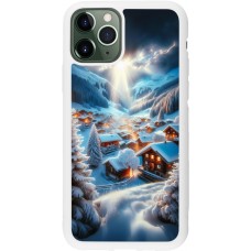 Coque iPhone 11 Pro - Silicone rigide blanc Mont Neige Lumière