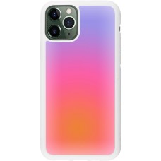 Coque iPhone 11 Pro - Silicone rigide blanc Orange Pink Blue Gradient