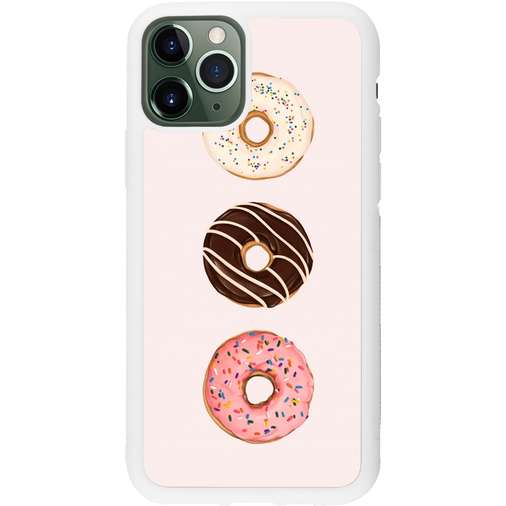 Coque iPhone 11 Pro - Silicone rigide blanc Spring 23 donuts