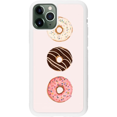 Coque iPhone 11 Pro - Silicone rigide blanc Spring 23 donuts