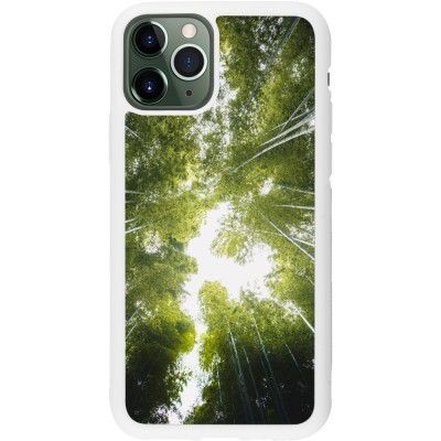 Coque iPhone 11 Pro - Silicone rigide blanc Spring 23 forest blue sky