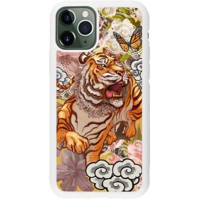 Coque iPhone 11 Pro - Silicone rigide blanc Spring 23 japanese tiger