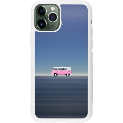 Coque iPhone 11 Pro - Silicone rigide blanc Spring 23 pink bus