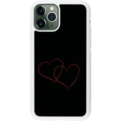 Coque iPhone 11 Pro - Silicone rigide blanc Valentine 2023 attached heart