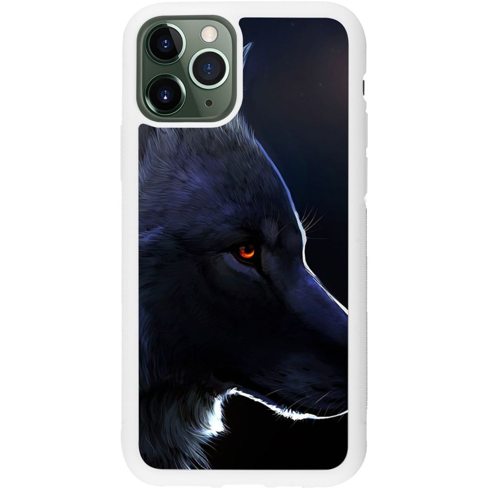 Coque iPhone 11 Pro - Silicone rigide blanc Wolf Shape