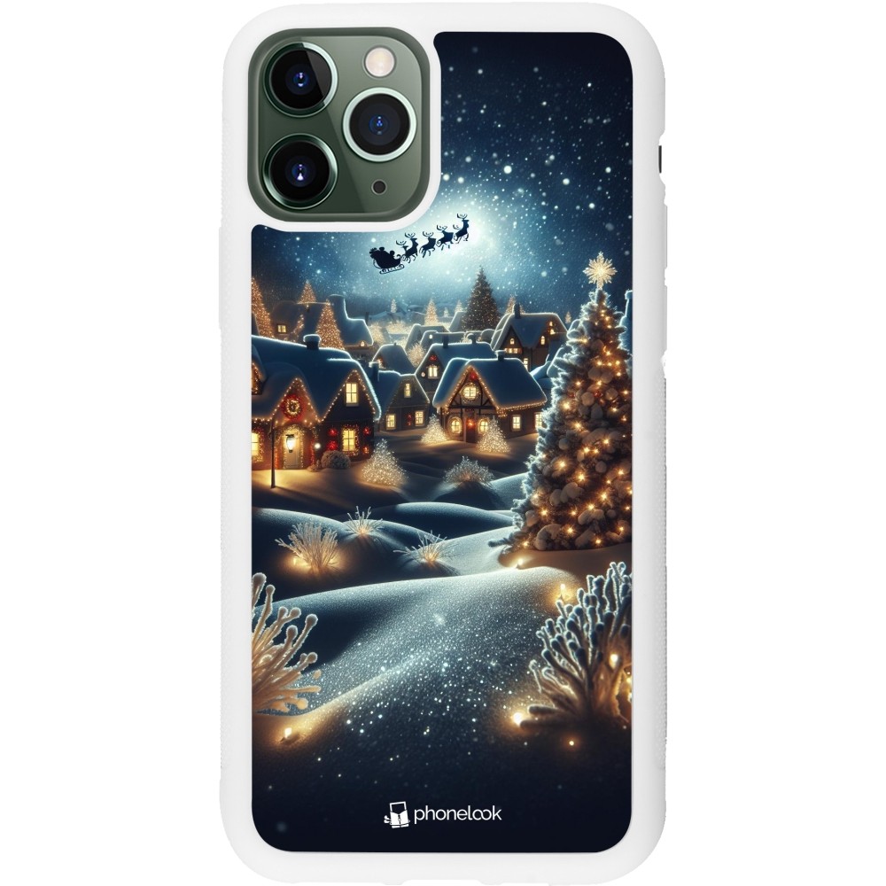 Coque iPhone 11 Pro - Silicone rigide blanc Noël 2023 Christmas is Coming