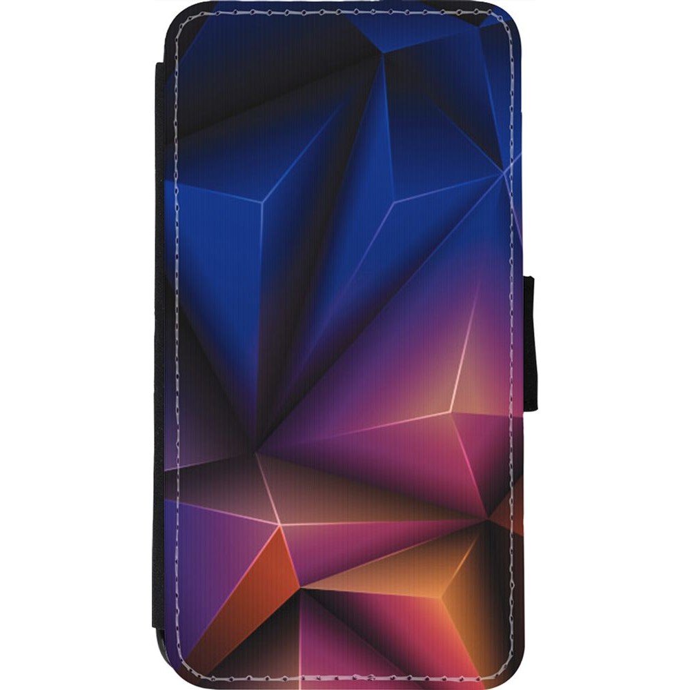 Coque iPhone 11 Pro - Wallet noir Abstract Triangles 