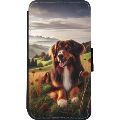 Coque iPhone 11 Pro - Wallet noir Chien Campagne Suisse