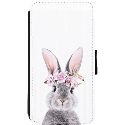 Coque iPhone 11 Pro - Wallet noir Easter 2023 flower bunny