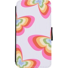 Coque iPhone 11 Pro - Wallet noir Easter 2024 rainbow butterflies