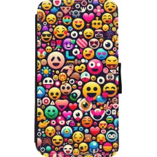 Coque iPhone 11 Pro - Wallet noir Emoji Mix Color