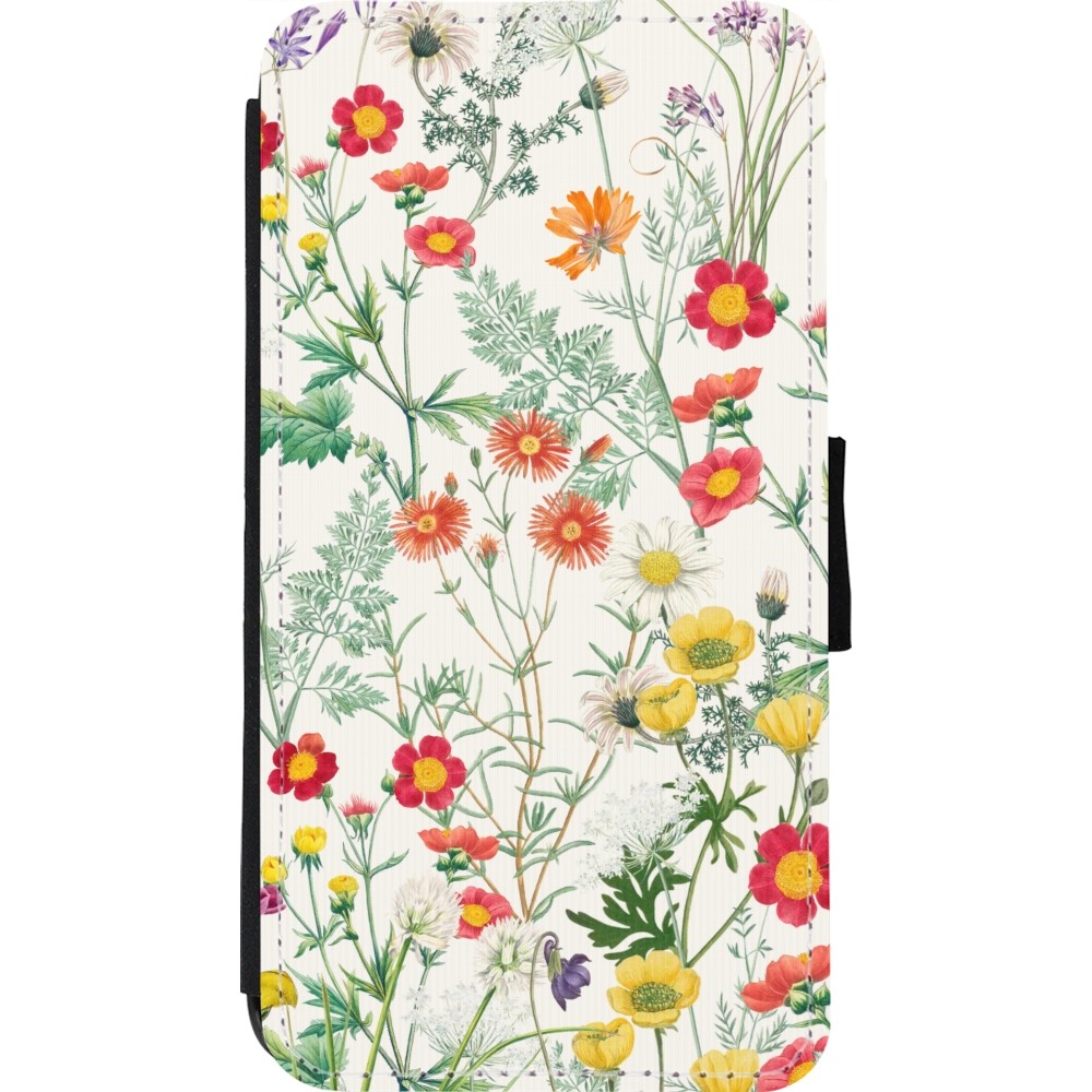 Coque iPhone 11 Pro - Wallet noir Flora Botanical Wildlife