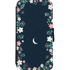 Coque iPhone 11 Pro - Wallet noir Flowers space