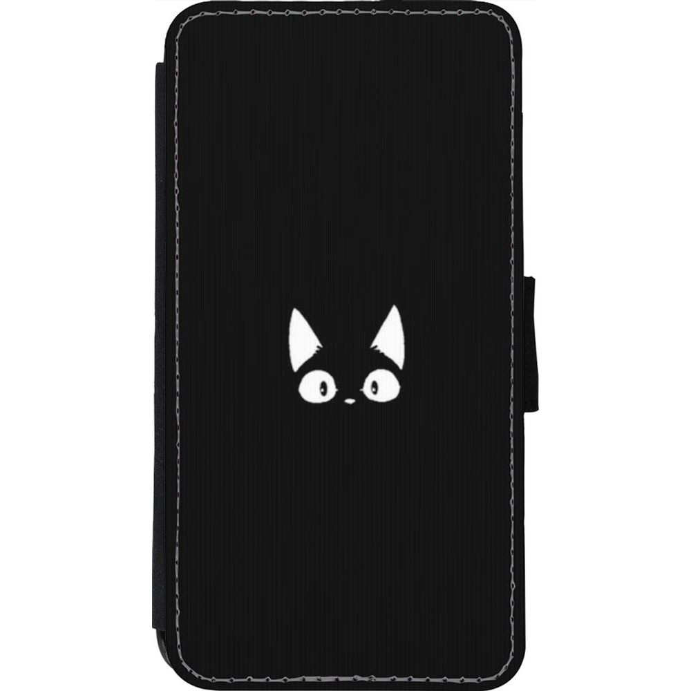 Coque iPhone 11 Pro - Wallet noir Funny cat on black