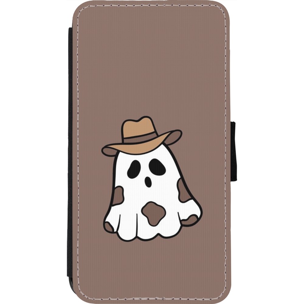 Coque iPhone 11 Pro - Wallet noir Halloween 2024 cowboy ghost