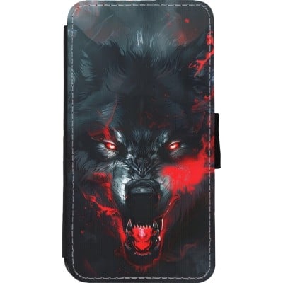 Coque iPhone 11 Pro - Wallet noir Halloween 2024 mad werewolf