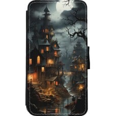 Coque iPhone 11 Pro - Wallet noir Halloween 2024 scary town