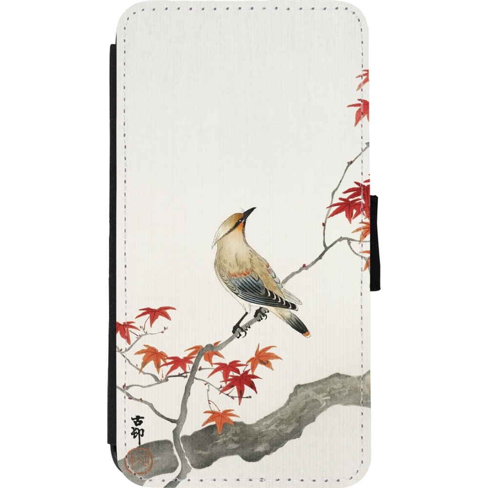 Coque iPhone 11 Pro - Wallet noir Japanese Bird