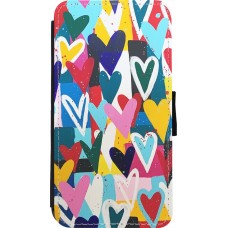 Coque iPhone 11 Pro - Wallet noir Joyful Hearts