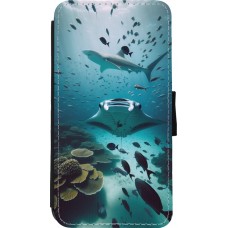 Coque iPhone 11 Pro - Wallet noir Manta Lagon Nettoyage