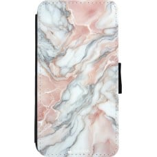 Coque iPhone 11 Pro - Wallet noir Marbre Rose Lumineux