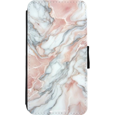 Coque iPhone 11 Pro - Wallet noir Marbre Rose Lumineux