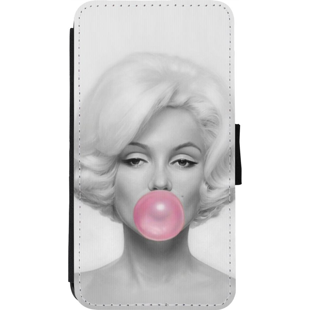 Coque iPhone 11 Pro - Wallet noir Marilyn Bubble